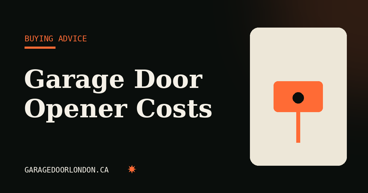 Garage door opener cost and installation guide for London, Ontario