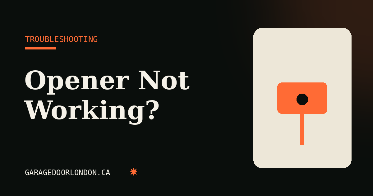 Garage door opener not working — troubleshooting guide