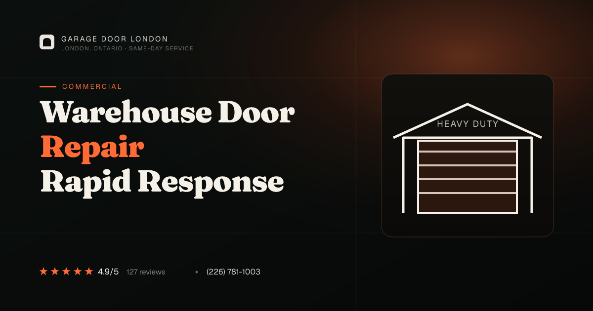 Warehouse garage door repair in London, Ontario — rapid response